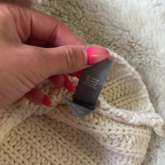 Aerie Cream Knit Lace-Up Sweater | Size M | Cozy Coastal Vibes - Picture 4 of 5